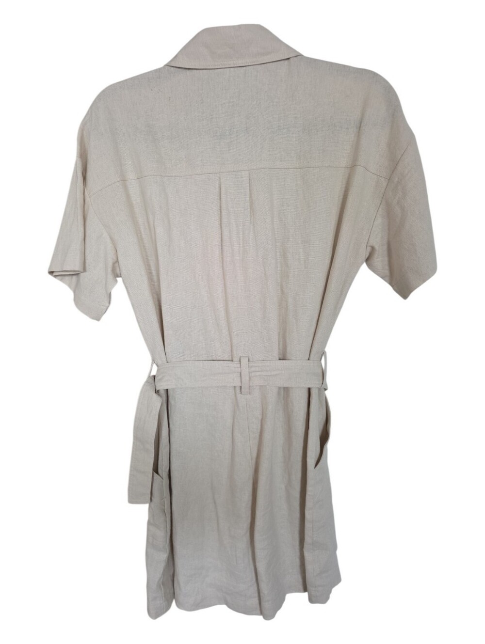 Zara Linen Blend Belted Utility Romper - Picture 3 of 7